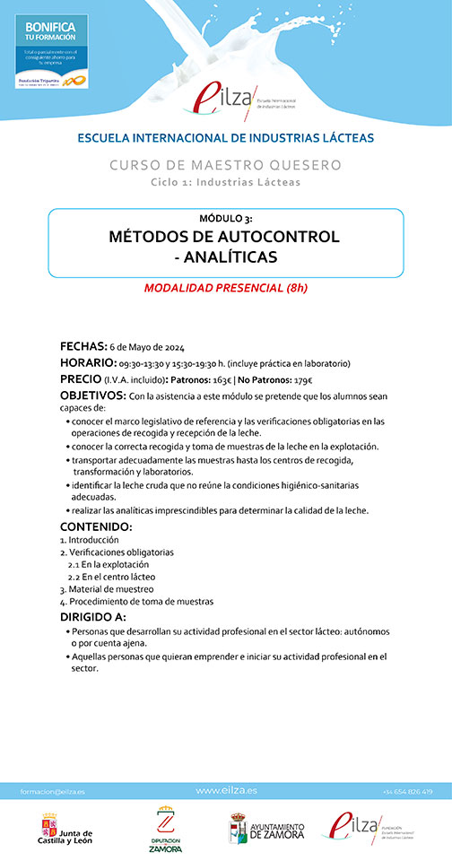 Módulo 3. Métodos de autocontrol - Analíticas